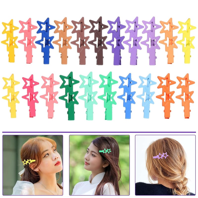 Candy Color Gradient Metal Duckbill Hair Clips Set 21pcs For Women Teens - Image 5